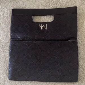 Chic Black Clutch with Textured Design
